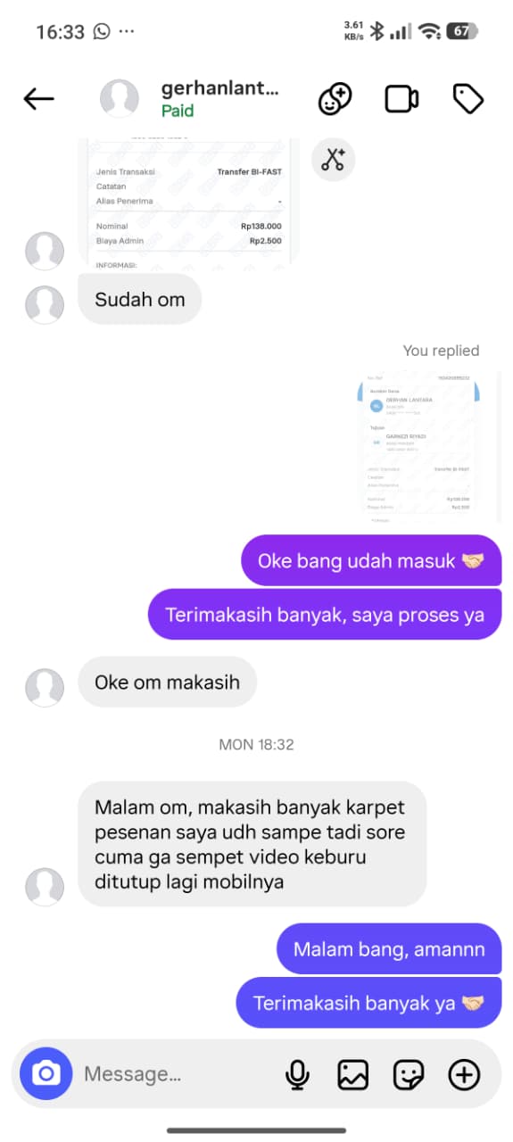 Testimoni terpasang di Mazda VX1