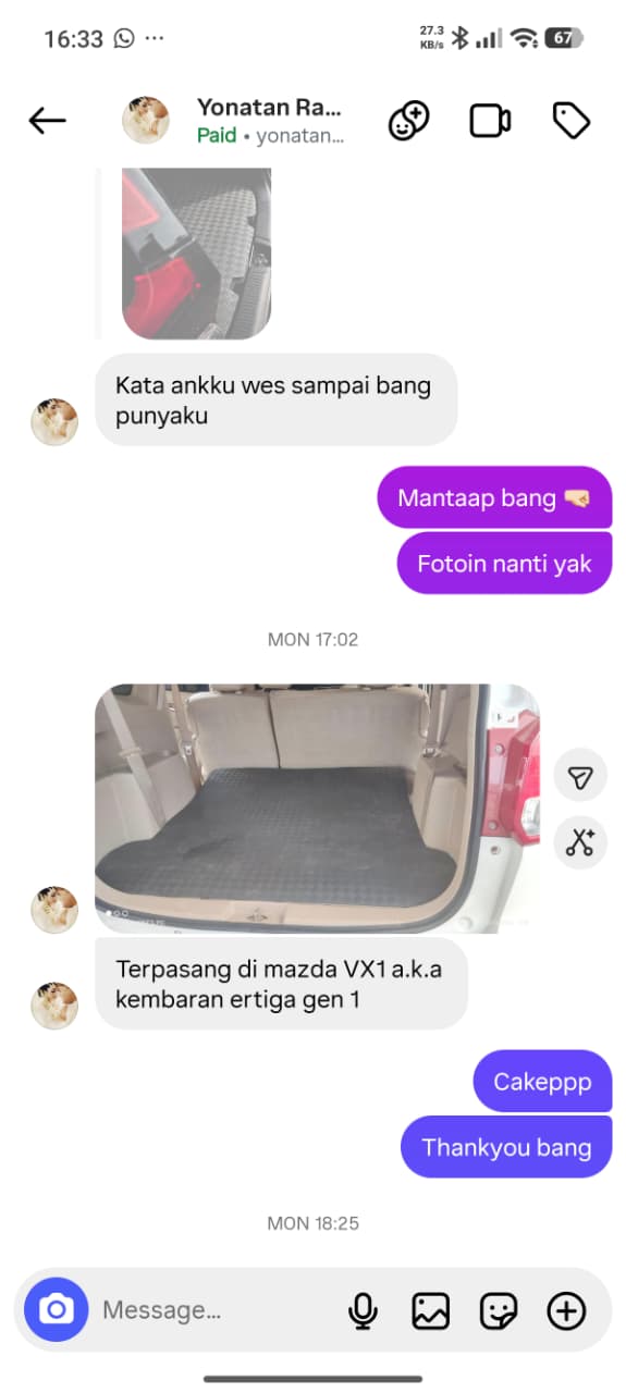 Testimoni karpet sampai sore